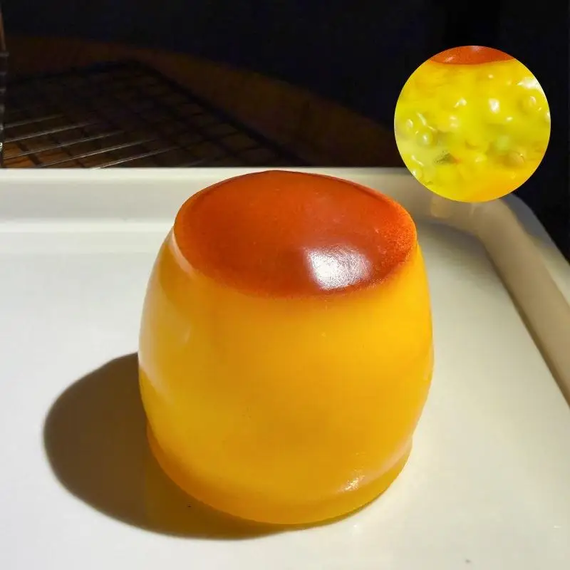 Simulation Caramel Pudding Squeeze Toy For Kids Adults Stress Relief Daily Play