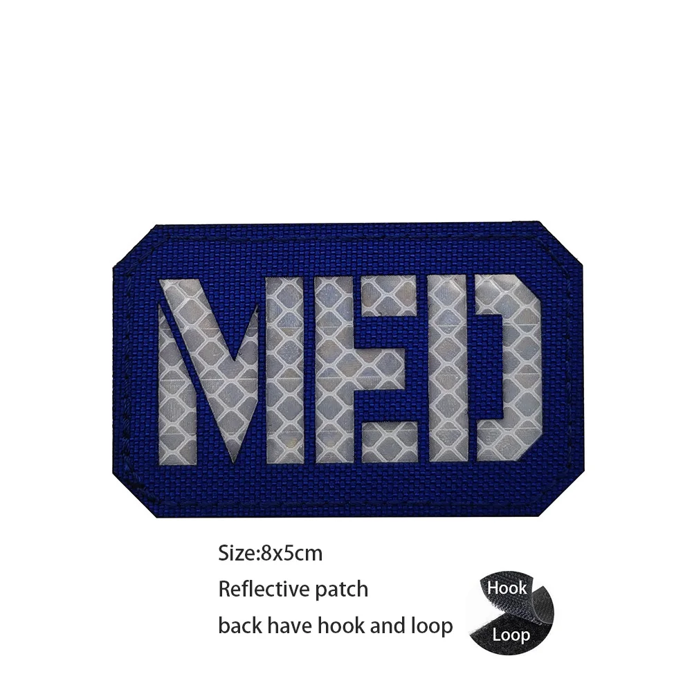 Medical Rescue Series Medallion MEDIC Embroidered Cloth Attached Nylon Laser Cut IR Medallion MED Reflective Magic Patch