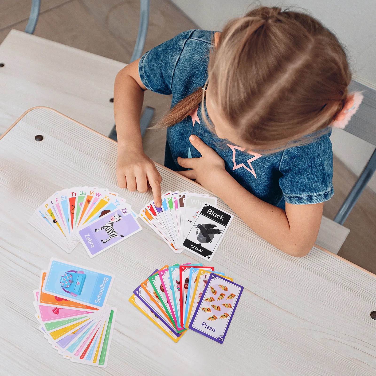 58 Pcs Number Flash Cards Toddler Toys Early Learning Letter Sounds Cognitive Baby Training view 5