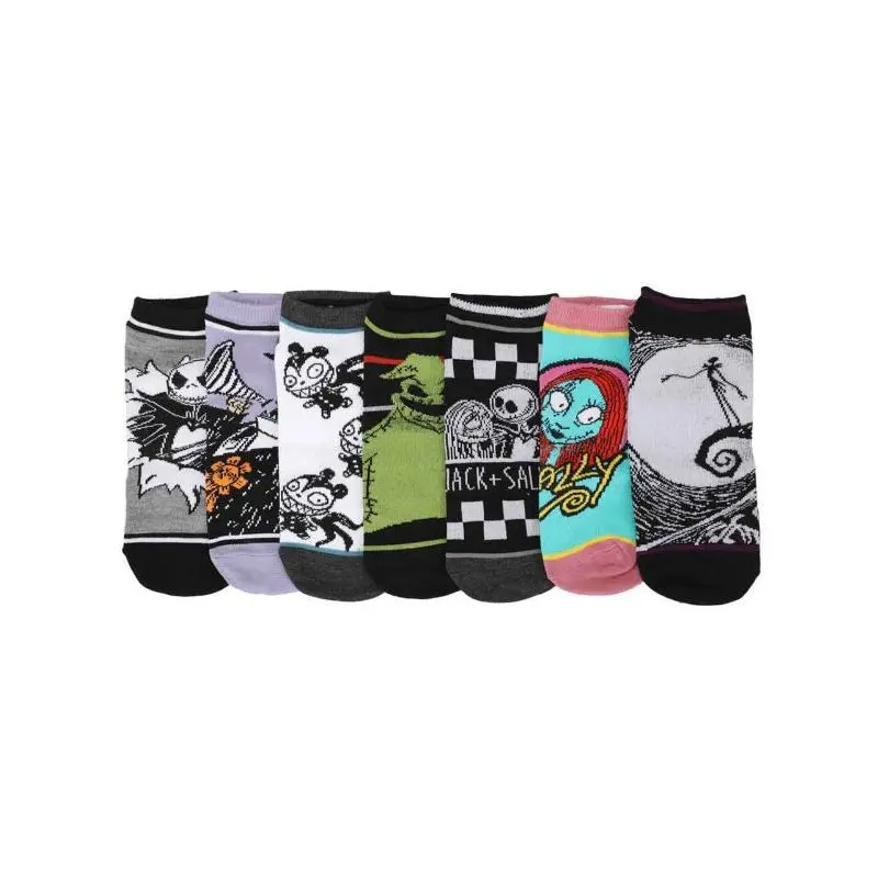 1pair Disney Cartoon The Nightmare Before Christmas Trendy Knitted Boat Socks Anime Figures Jack Skellington Sally Knitted Socks