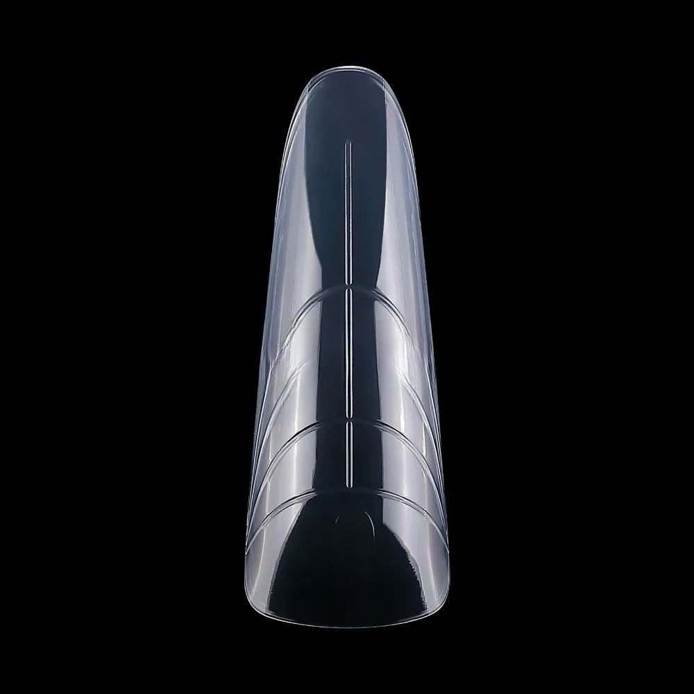 150Pcs NEW 15 Sizes Sandwich Nail Forms Reusable Transparent Full Cover Nail Tips Long Length No-Trace Space Nail Forms Nail Art