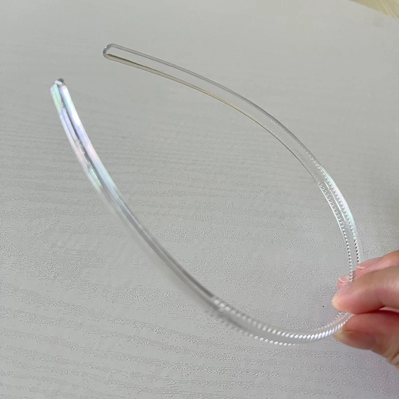 20PCS 8mm Clear Plain Plastic Headbands with Two Rows Teeth Teethed Hair Hoops for DIY Kids Hair Accessories Base Hairbands