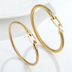 Trendy Charm Cuff Tie Knot Bracelets And Bangles for Men 3 Colors Stainless Steel 304 Wire Thin Simple Gift Jewelry