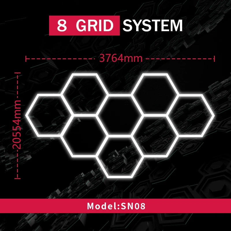 

Led Hex Lights For Garage Modern Hexagonal Ceiling Honeycomb Auto Detailing Lamp