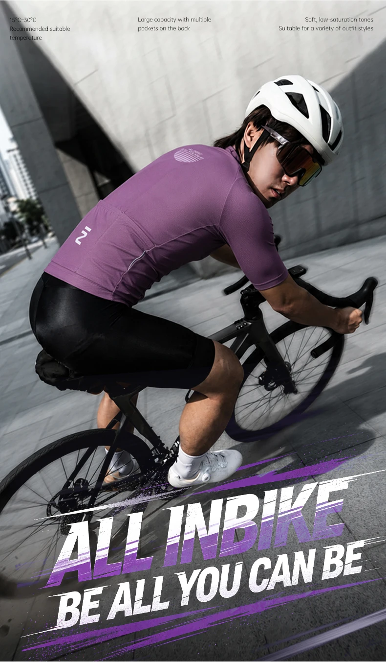 INBIKE Radtrikot Sommer Herren Kurzarm Atmungsaktiv Hochelastisch Rennrad-Shirt Schnelltrocknend Feuchtigkeitsableitend Fahrradbekleidung – Detail 1