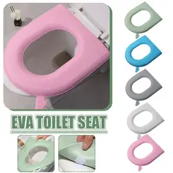 Funda de asiento de inodoro suave impermeable EVA, accesorios de cojín de inodoro, pegatina de cierre, Protector de baño, invierno, cálido, Stoo E4B3