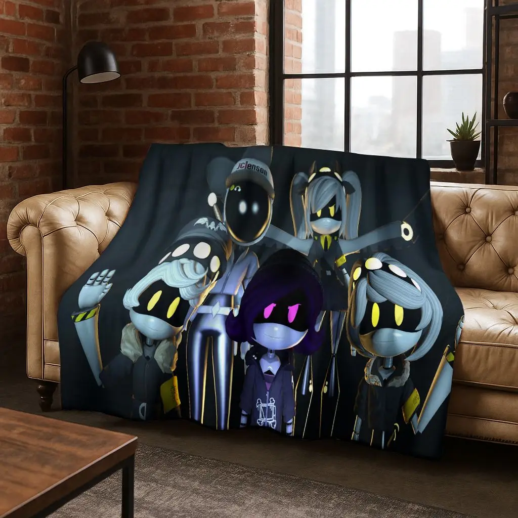 Cartoon Murder Drones Uzi Robot Art Flannel Blanket,Cozy Soft Throw Blanket for Home Bedroom Bed Sofa Picnic Cover Gift Kids