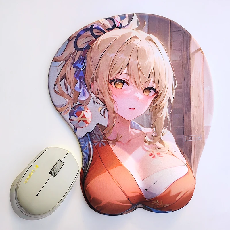 Genshin Impact Yoimiya Ganyu Yae Miko Beauty Silicone Mouse Pad Wrist Bracelet 3D Anime Cute Wrist Bracelet Office Game MousePad