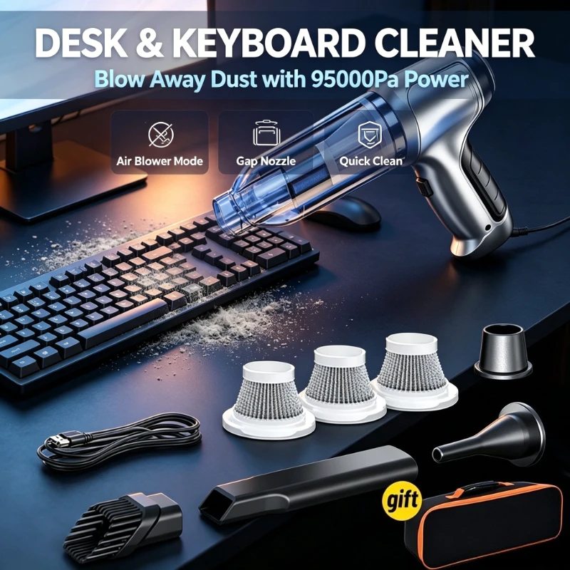 Car Wireless Vacuum Cleaner Strong Suction Handheld  Wet Dry Auto Vacuum Home & Car Dual Use Mini Vacuum Cleaner Home Appliance