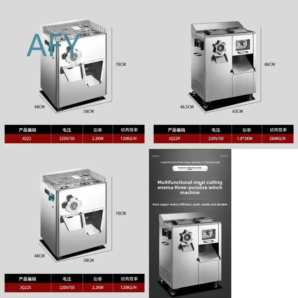 Commercial Winching Machine for Meat Grinding Cutting Multi Functional Food Processing Equipment for Canteen Restaurant Hot