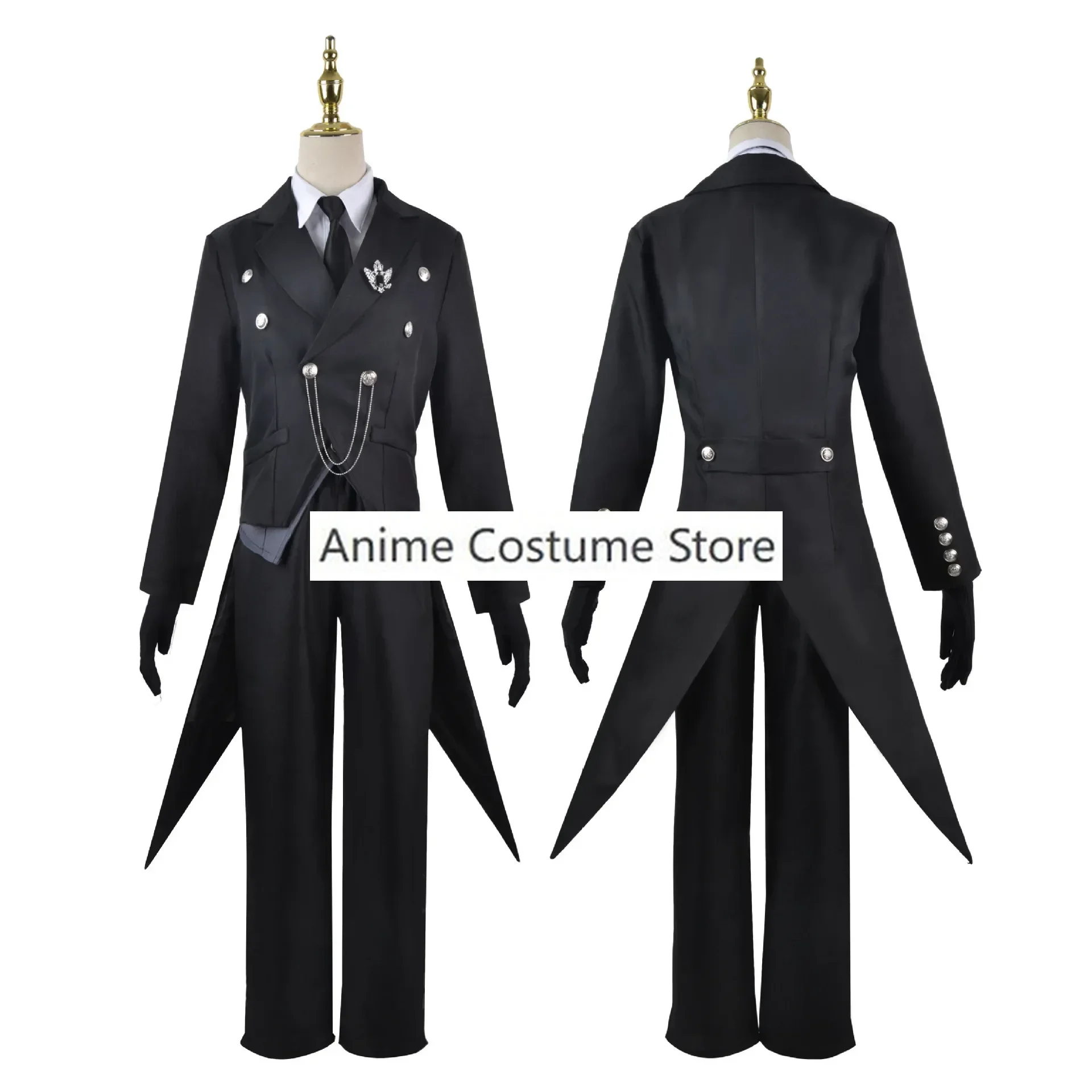 Sebastian Michaelis New Cosplay Anime Kuroshitsuji Sebastian Cosplay Costume Men B;ack Uniform XS-XXXL Size Halloween Outfits