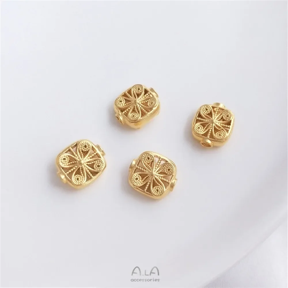 

Frosted hollow cutout and Happy Happiness Double Fu Guille character Partition bead ball diy bracelet Accessories