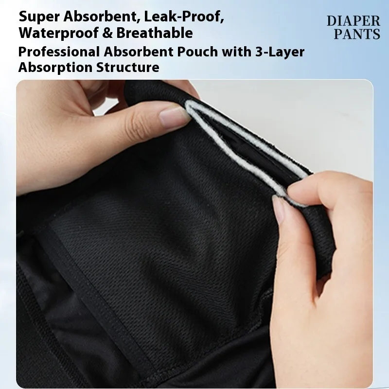 Intimo da uomo anti-perdite 3 strati assorbente ad asciugatura rapida boxer con controllo degli odori morbido elasticizzato confortevole non sfregamento