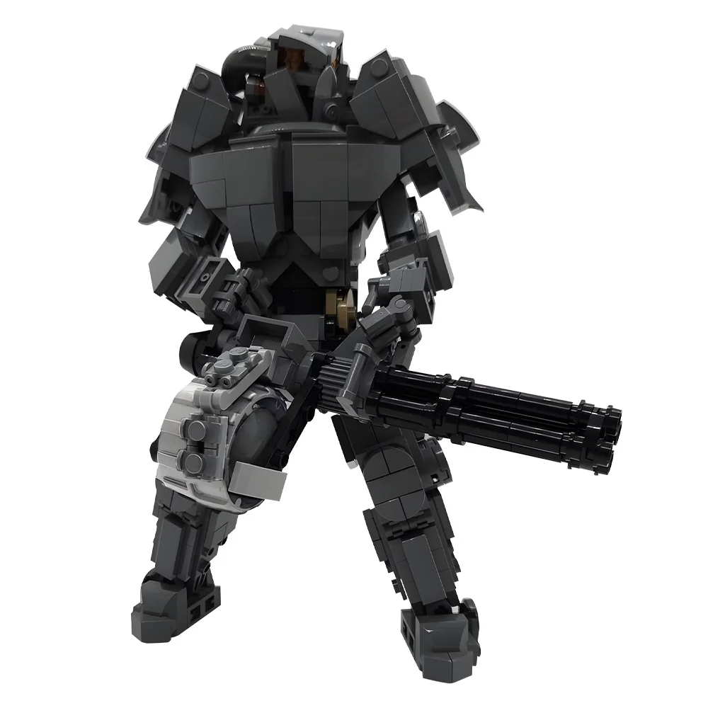 

MOC X-01 Power Armor, строительные блоки, игра, высокотехнологичная меха, воин, боевой механический робот, модель, кирпичи, детская игрушка, подарок на день рождения