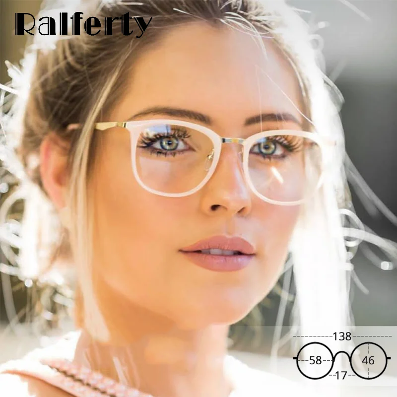 Ralferty Fashion Glasses Frame Women Clear Eyeglasses Frames For Optic Myopia Prescription Glasses 0 Diopter oculos de grau