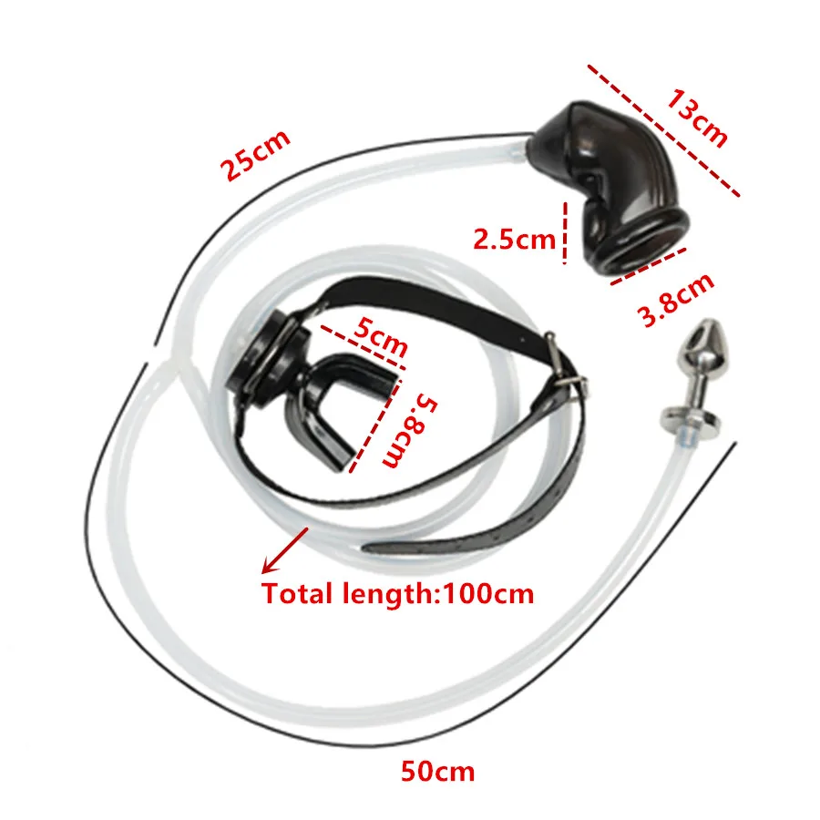 المقابس المعدنية حقنة شرجية توسع Voyeuristic ذكر يمكن ارتداؤها سيليكون العفة قفص قابل للتعديل الفم التوصيل SM مجموعة الجنس لعب الكبار #6