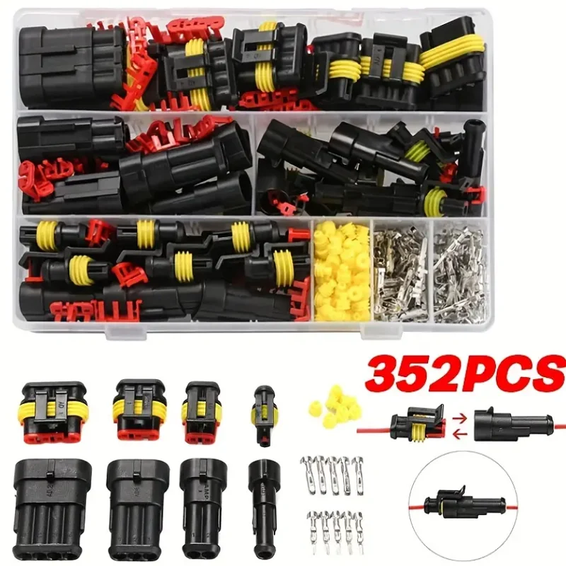 240/352/708/1004 Stück wasserdichter Auto-Steckverbinder-Set, männlich und weiblich, Paar-Terminal, Kabelbaum-Stecker, 1–6 Löcher