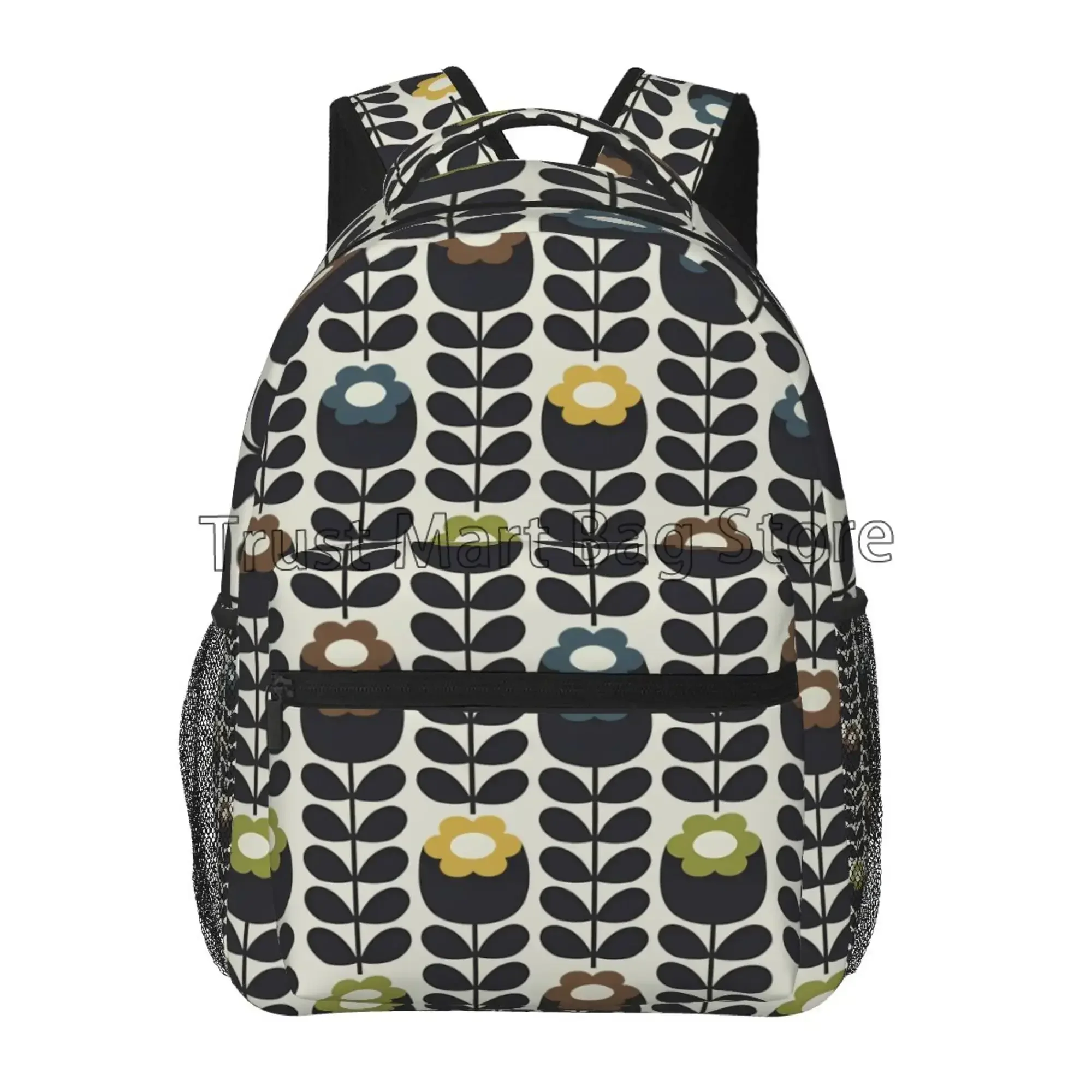 Orla Kiely Colorful Leaf Print Backpacks School Bag Lightweight Student Bookbag Unisex Laptop Daypack for Travel Hiking Camping