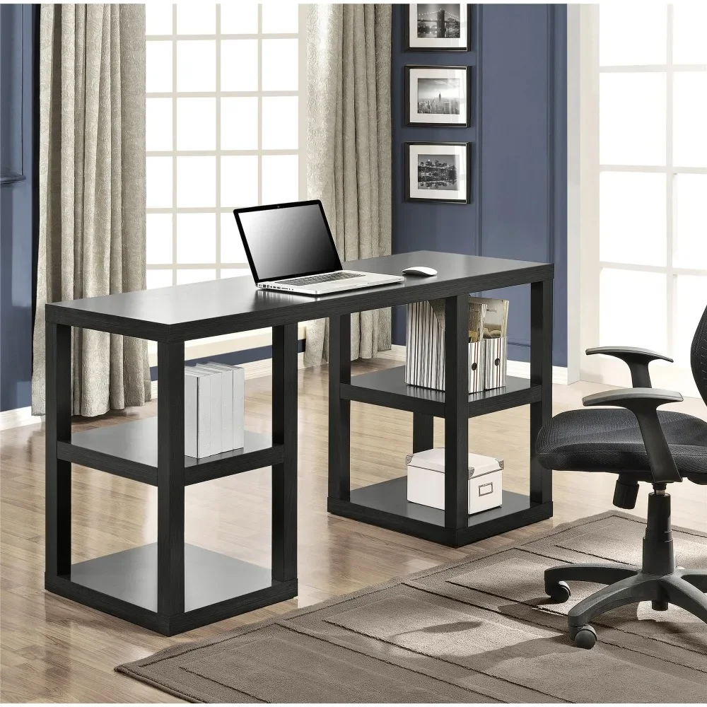 

Double Pedestal Computer Desk Black freight Free Reading Gaming Office Furniture