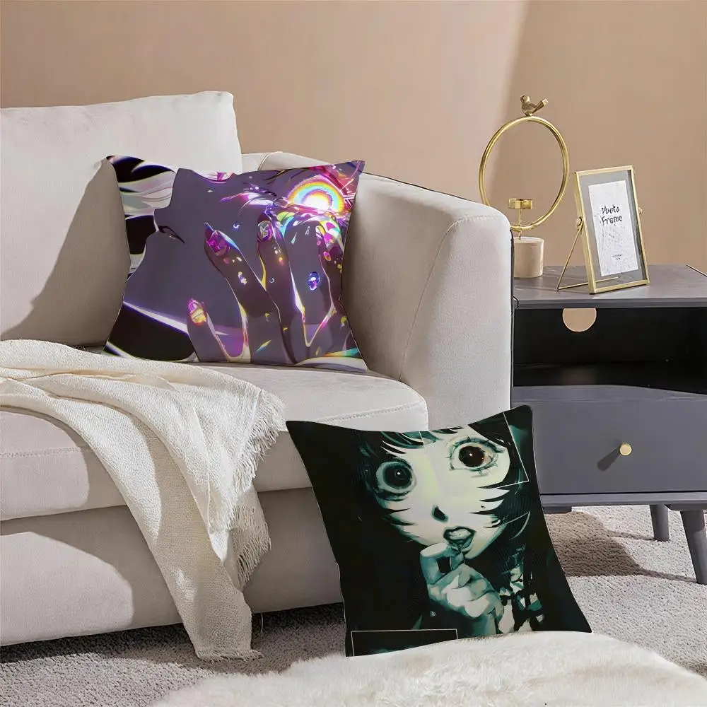 A-Abstract Anime Cushion Cover Linen Pillow Case Soft Breathable Protective Couch Room Decoration