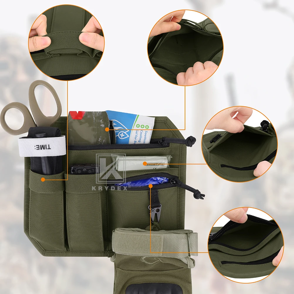 KRYDEX Tactical Hook Backed Organizer Panel Admin Insert EDC Pouch for Backpack Range Bag Accessories Organizer Outdoor Gear