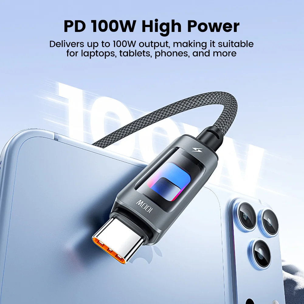 Toocki PD 100W USB C To USB C Cable PD Fast Charging Charger Cable 5A E-Marker Chip For iphone 17 16 Macbook Xiaomi Samsung S23