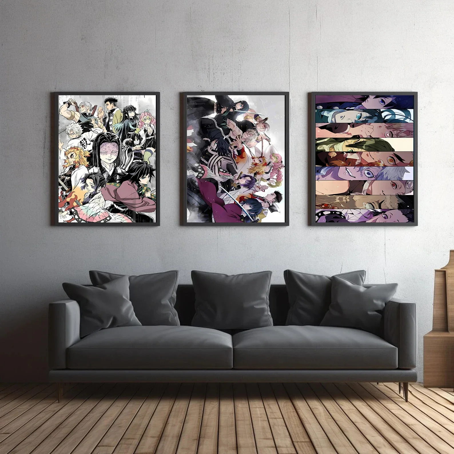 Demon Slayer Hashira Tanjiro Anime Self-adhesive Poster Wallpaper Figures Art Decor Cartoons Kid Gift Home Decoration Painting