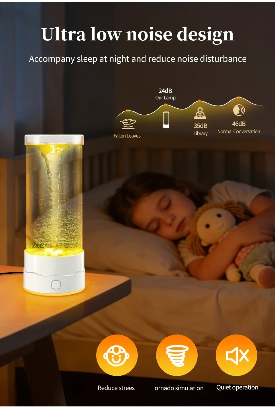 Simulation LED Tornado Night Light USB Creative Table Lamp Multi-Color Changing Atmosphere Light For Birthday Gift Bedroom Decor