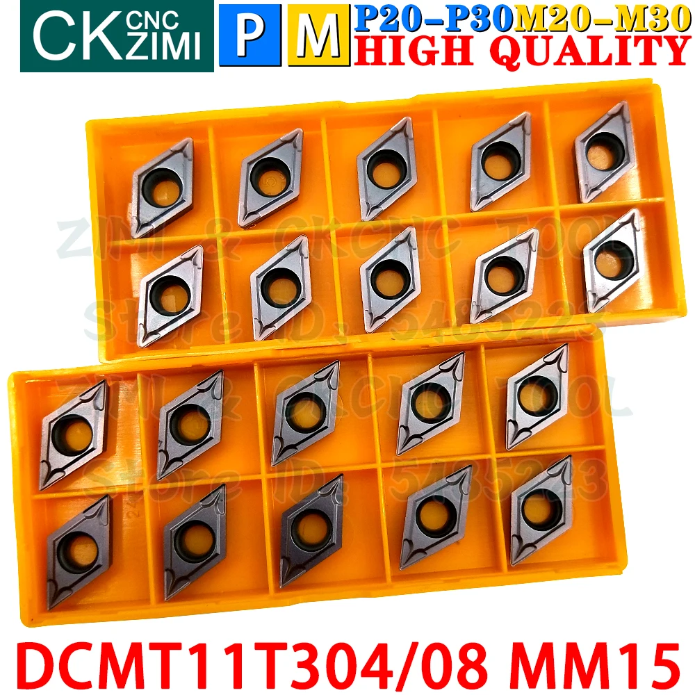 DCMT11T304 MM15 DCMT11T308 MM15 Carbide Inserts External Internal Turning Inserts Tools DCMT 11T3 CNC Metal Lathe Cutter Tools