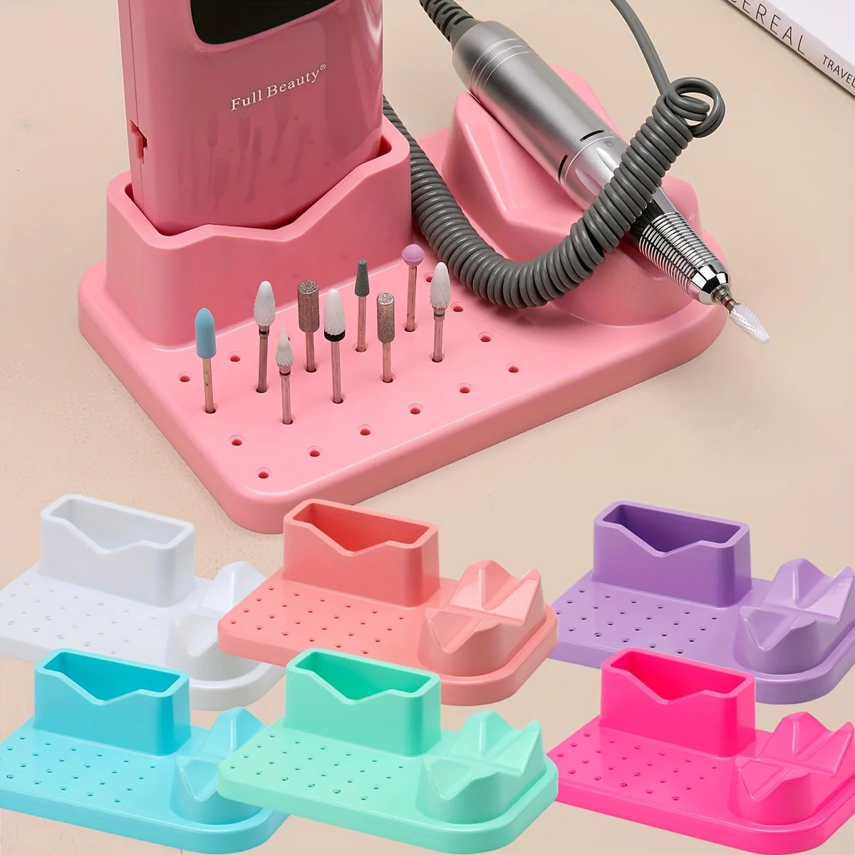 

Nail Grinding Polishing Machine Storage Box Grinding Head Display Stand Drill Bit Organizing Box Nail Art Tools