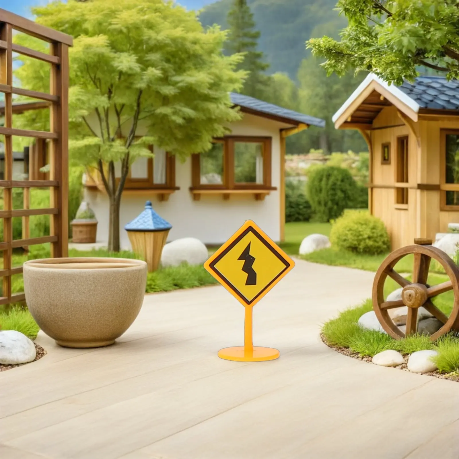 56Pcs Miniature Street Signs Construction Road Sign Set Educational Play Kit Realistic Urban Simulation Crosswalk Signal Safety