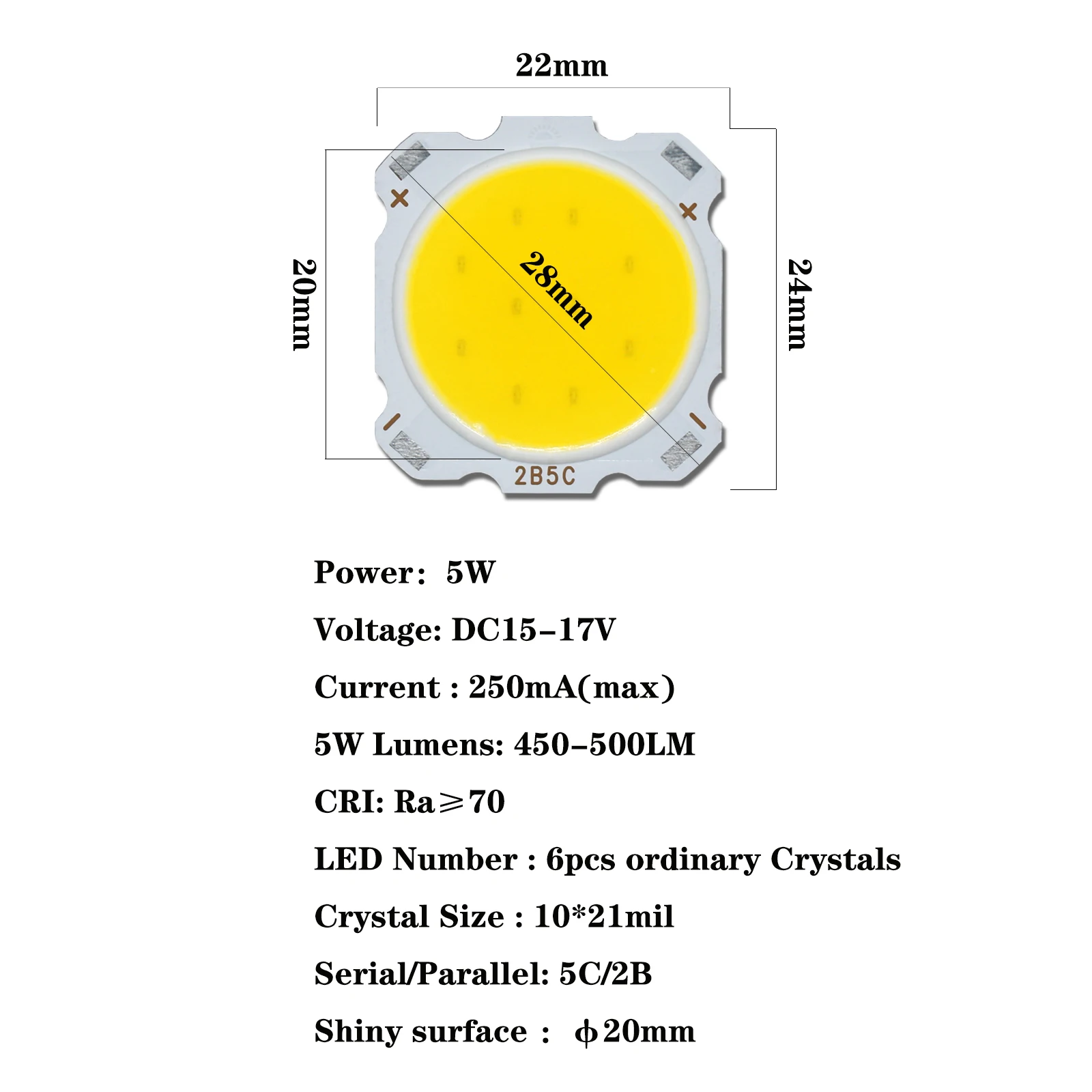 10pcs a lot 3W/5W/7W/10W/12W/15W High Power LED COB Light Beads 2422 LED lamp Bead LED Bulb Chip Spot Light Downlight Diode Lamp