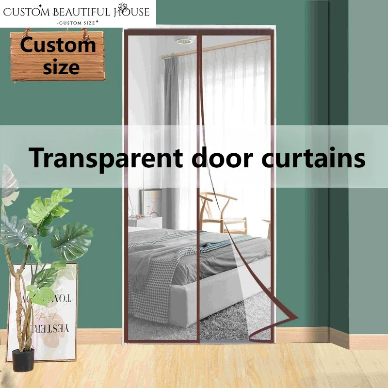 

Custom Size Velcro Mosquito-proof Door Curtains for Living Room Bedroom Dining Diamond Mesh Sticky Magnet Without Hole Punching