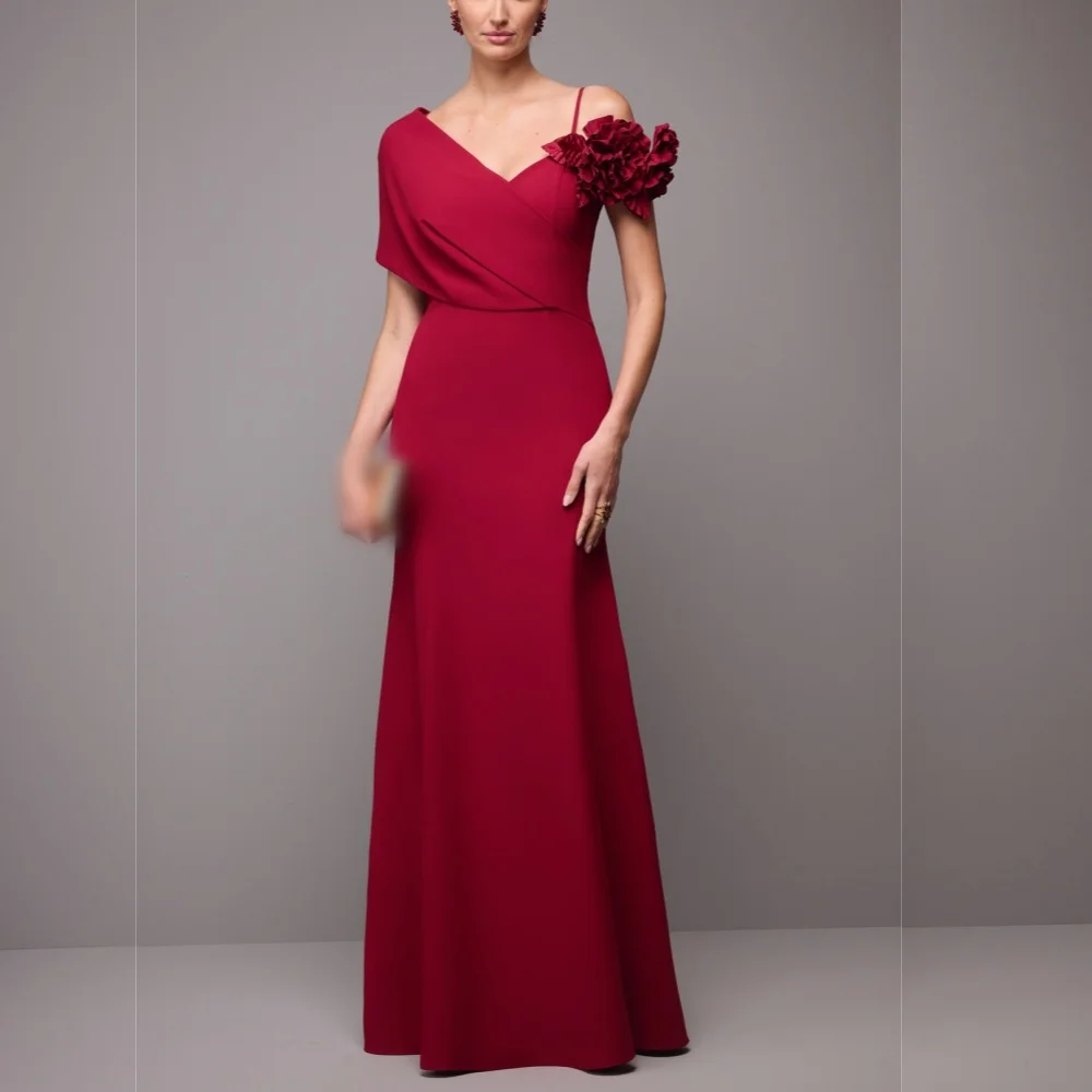 

Customized Temperament Off-the-shoulder Party Dresses Applique Evening Dress A-line Long Dresses Wedding Guest Dress