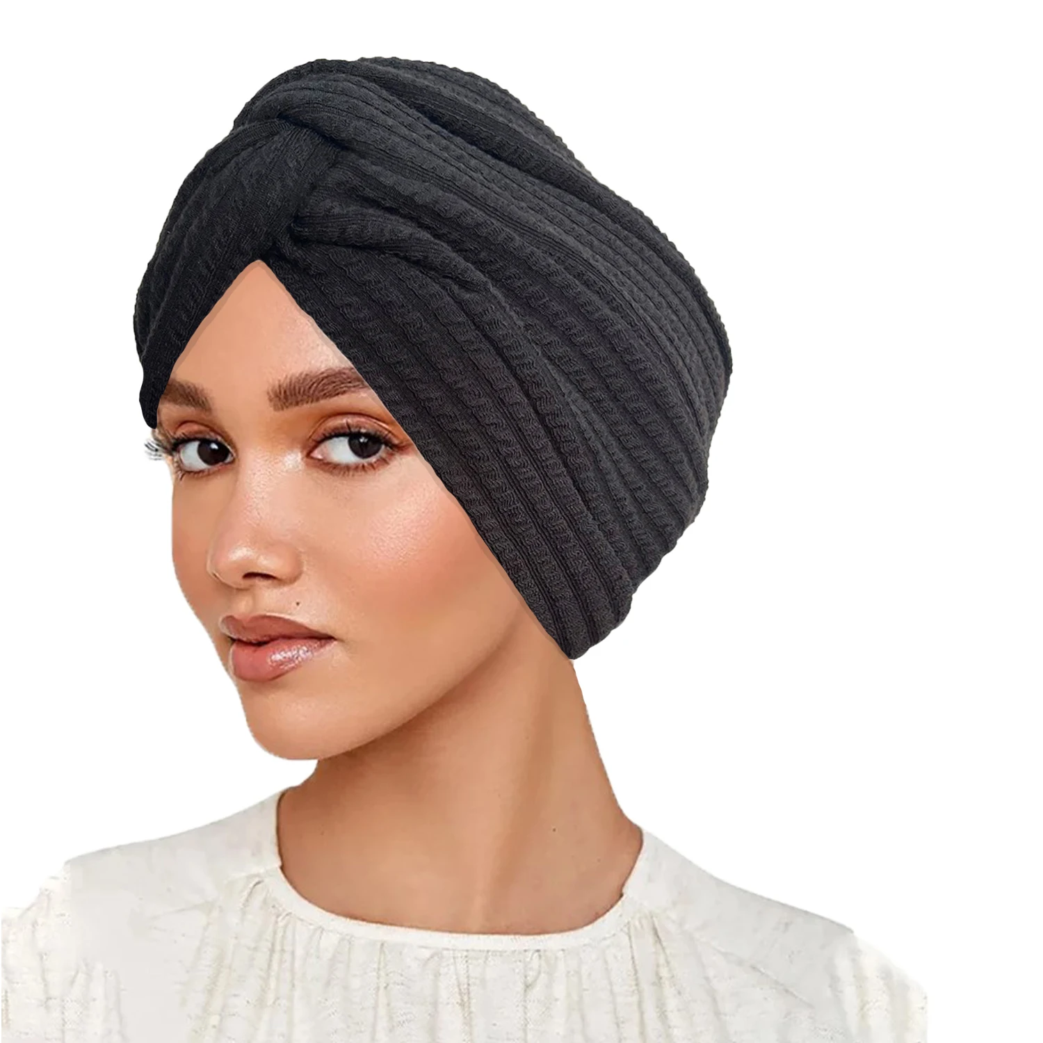 

New Women Muslim Twist Turban Cap Wrap Head Scarf Elastic Head Wrap Headwear Bandanas Lady Hair Hats Beanie islamic underscarf