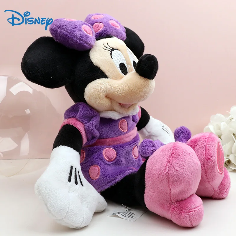 

Disney Minnie Mouse Toys For Girls 30cm Kawaii Purple High Quality Dolls Stuffed Animal Kids Anime Collection Toy Xmas Gifts New