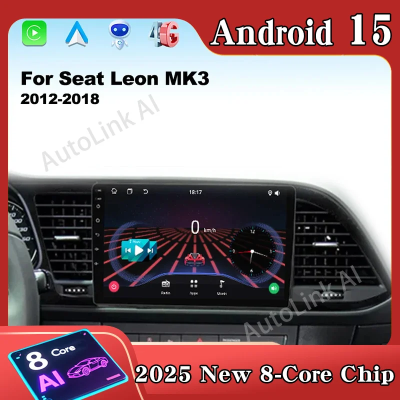 

Android 15 Carplay For Seat Leon MK3 2012-2018 Car Radio Auto 4G WIFI GPS Navigation Multimedia Video Player Stereo