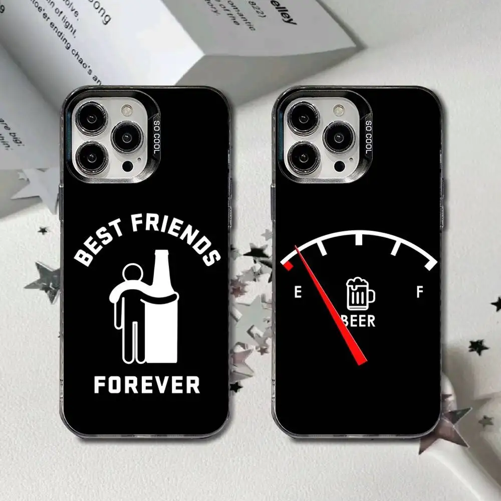 

Beer Alcohol Phone Case For iPhone 16,15,14,13,12,11,8,7,Pro,Max,Plus,Mini,XS,SE Black Matte Hard