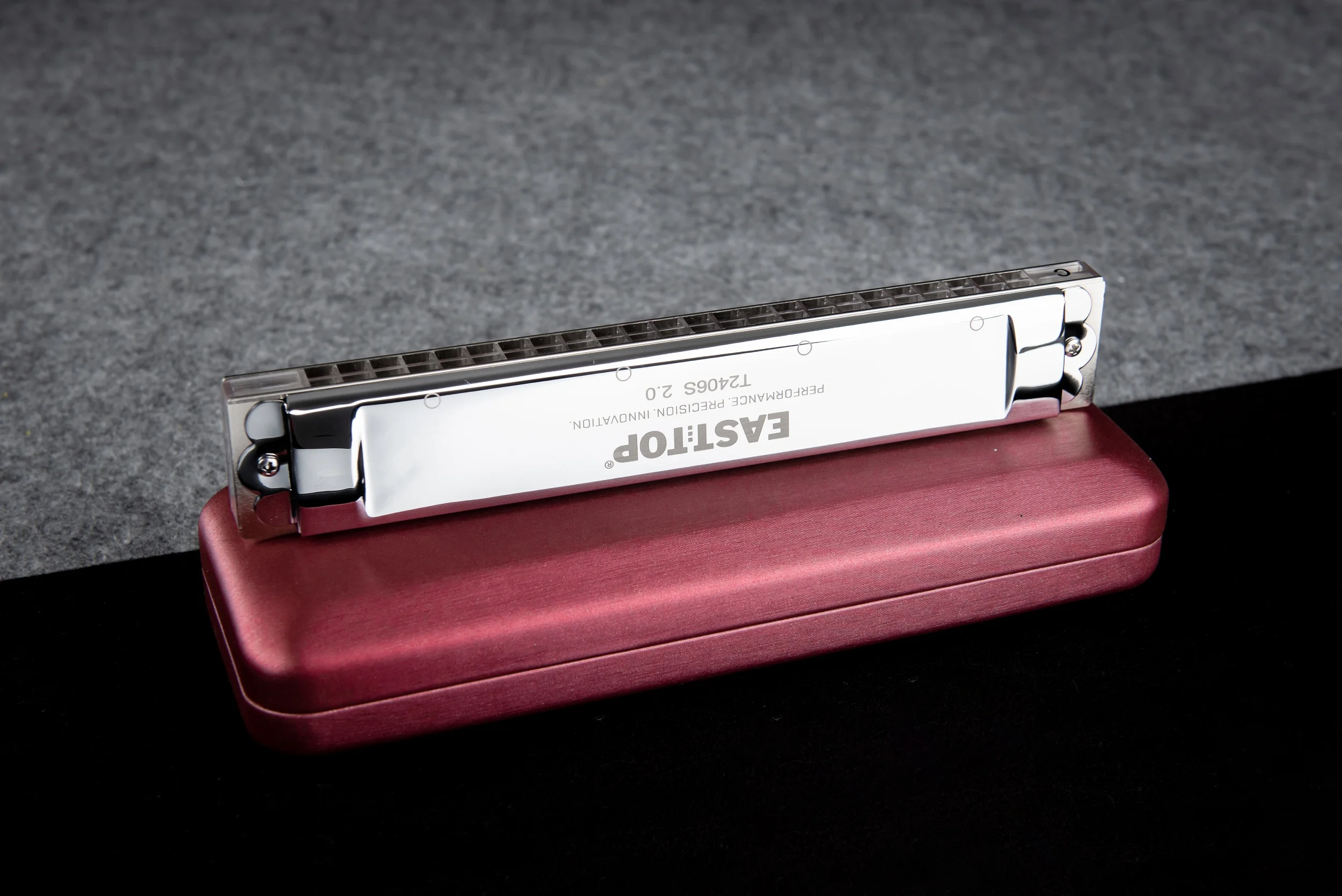 EASTTOP T2406S 2.0 24 Holes Tremolo Harmonica Key of C Professional Tremolo Mouth Organ For Adults Professionals and Students