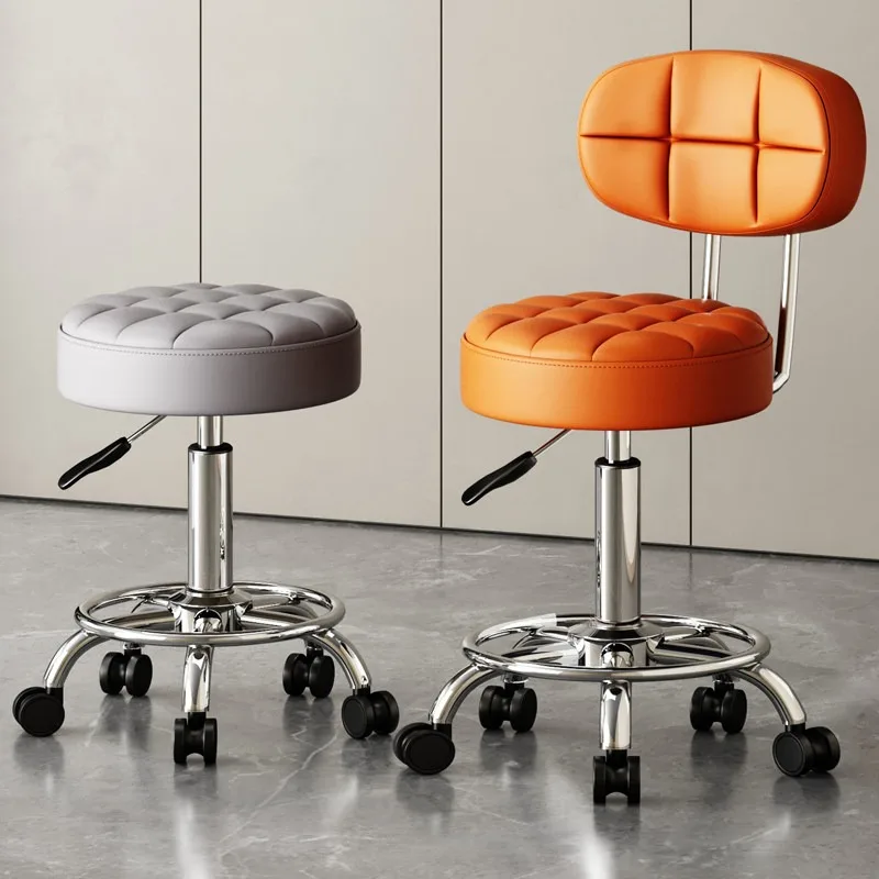 Salon Stool Swivel Rolling Hydraulic Lift Barber Chair for Hair Stylist, Professional Round Seat with Heavy Duty Caster Wheels