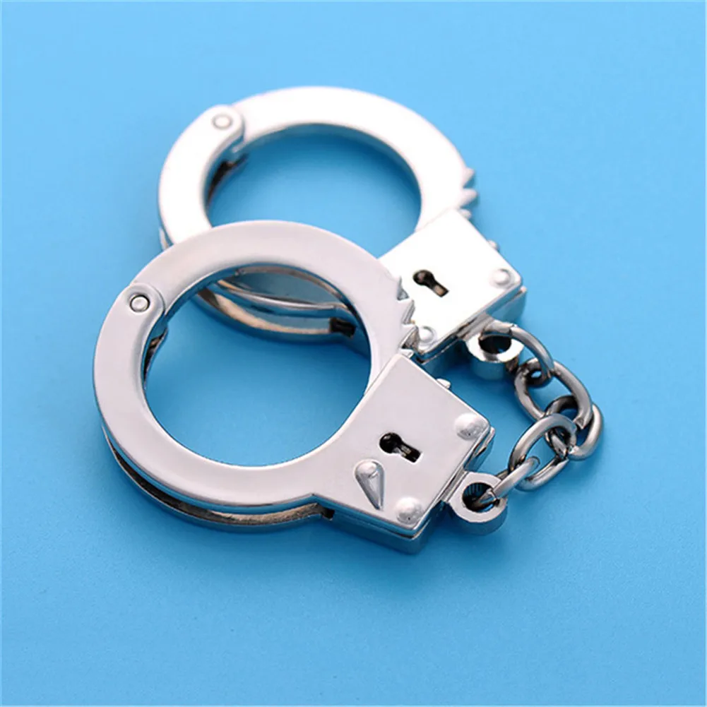 Mini Handcuffs Metal Keychain Novelty Keyring Keychain Accessories Key Chain Rings For Crafts Best Gift For Friend Lover