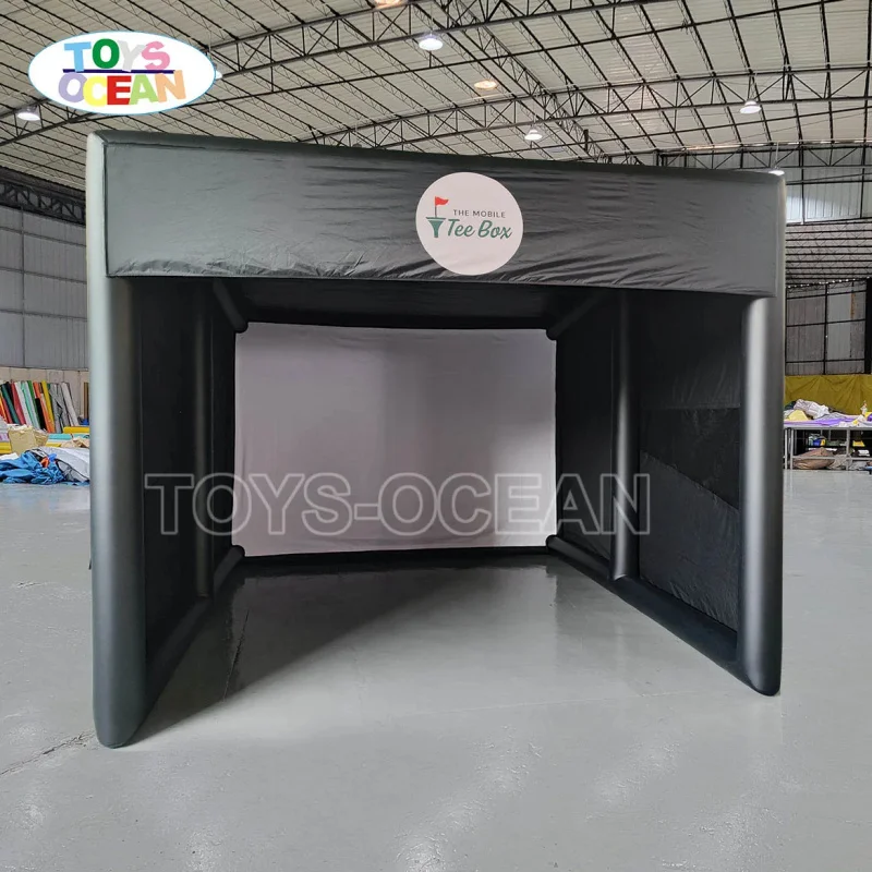Customized Luxury Mobile Inflatable Golf Simulator Enclosure with Projector Holder and air Pump