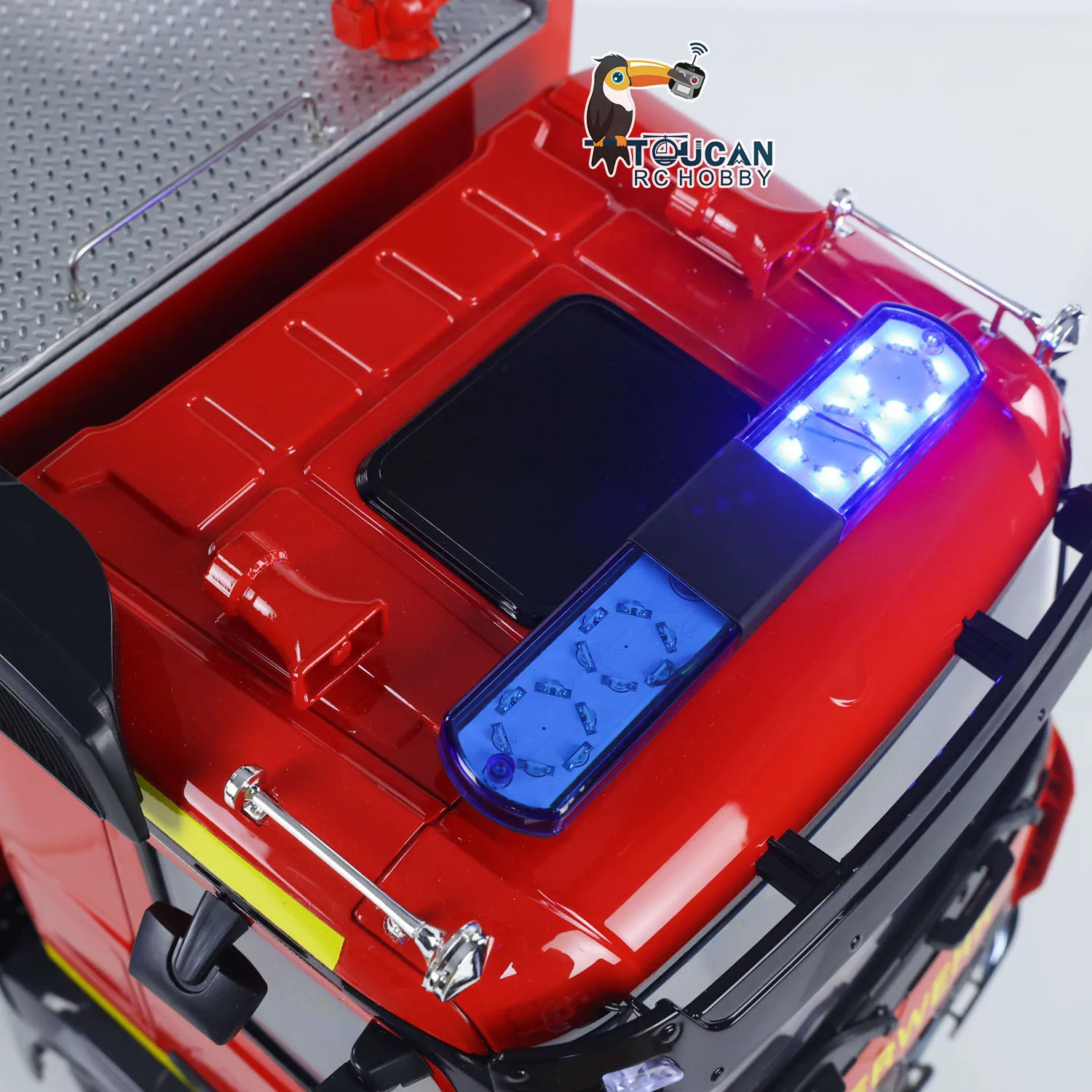 

Toy 1/14 RTR Electric Model RC Car 4X4 Metal Axles Gearbox Remoted Fire Fighting Flysky i6S Radio 2Speed Light Sound Vehicle