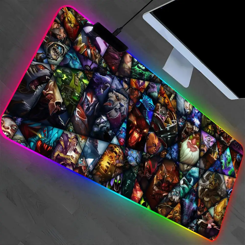 

Большой коврик для мыши DOTA 2, коврик для ноутбука, игровой коврик для мыши в стиле аниме с подсветкой, геймерская девушка, мультяшные настольные коврики, настольный коврик