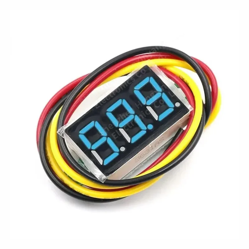 مقياس الجهد الرقمي المصغر 3 أسلاك 0.36 بوصة DC 0-30V أحمر رقمي LED أجزاء إلكترونية ملحقات مقياس الجهد الرقمي