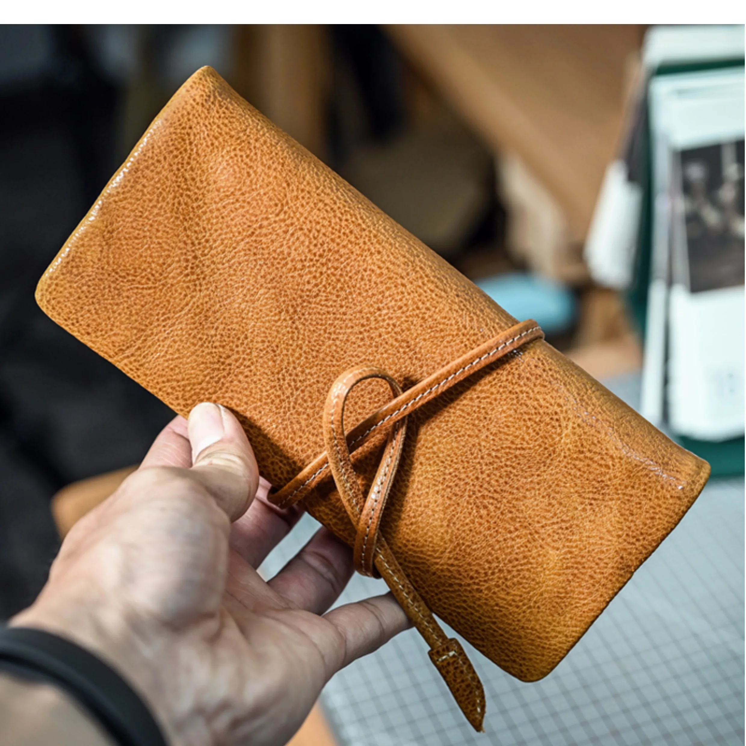 

fashion high-quality first layer cowhide women's clutch bag vintage handmade genuine leather female multi-card phone wallet