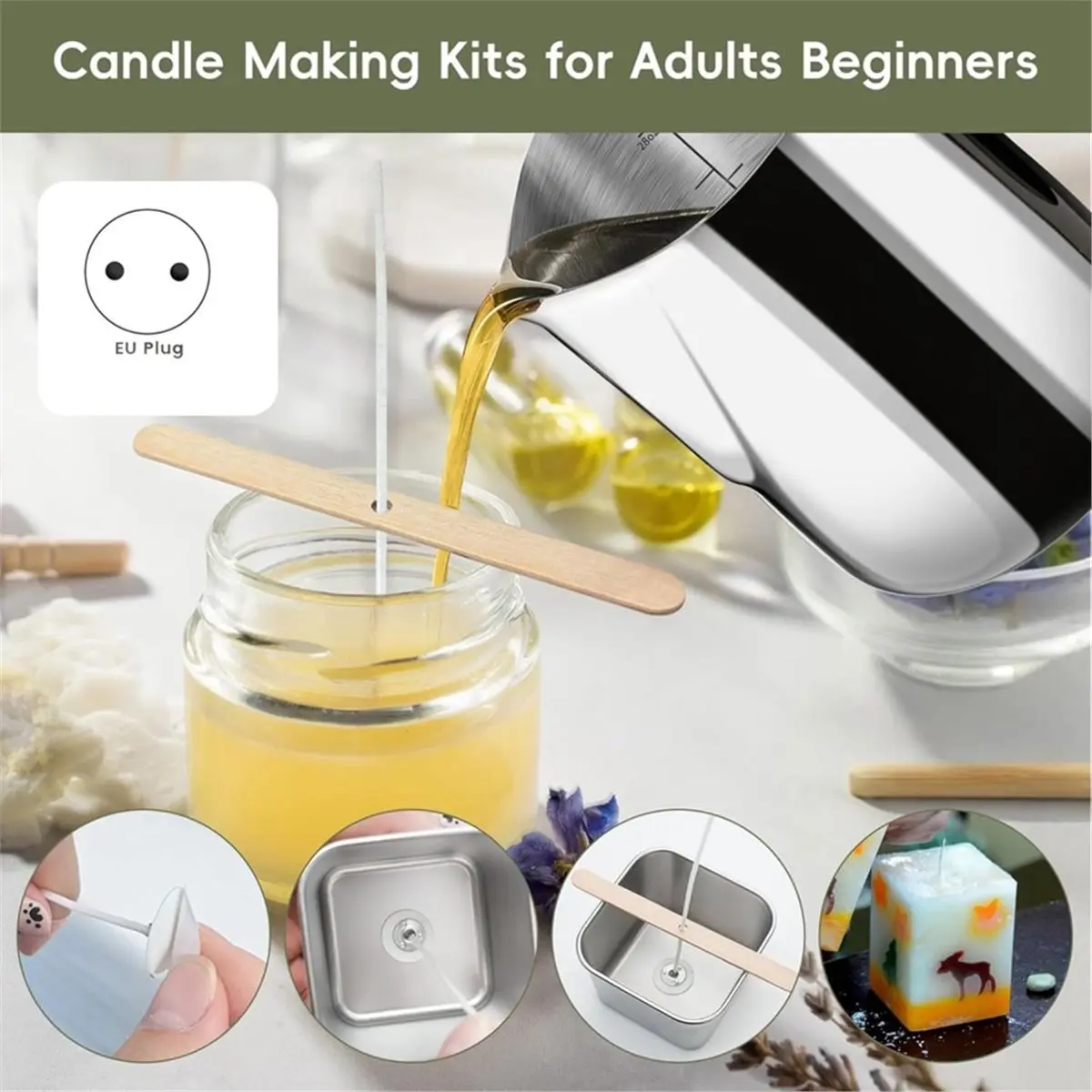 2026 New Tool Candle Making Kit with Hot Plate Candle Making Kit for Beginners, Candle Making Supplies for DIY Craft EU