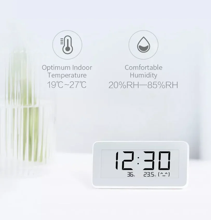 Xiaomi Mijia شاشة الحبر الإلكتروني الذكية مقياس درجة الحرارة والرطوبة الإلكترونية Pro 3.7 بوصة LCD ساعة رقمية بلوتوث 4.0 Mihome APP