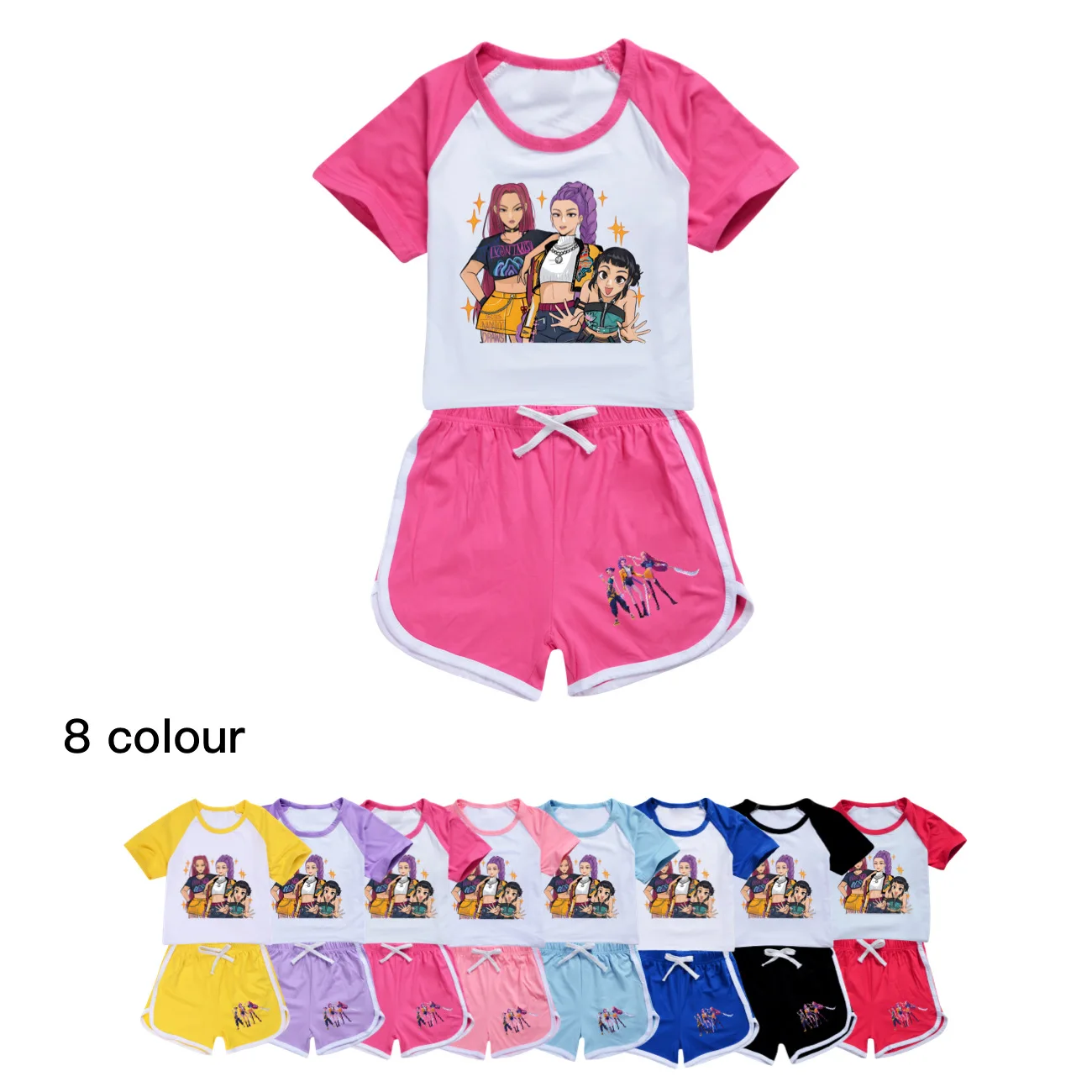 

New Girls Boys Set Kids T shirt+Shorts Set Children KPop Demon Hunters Huntrix Clothing Casual Comfort outfits Pyjamas