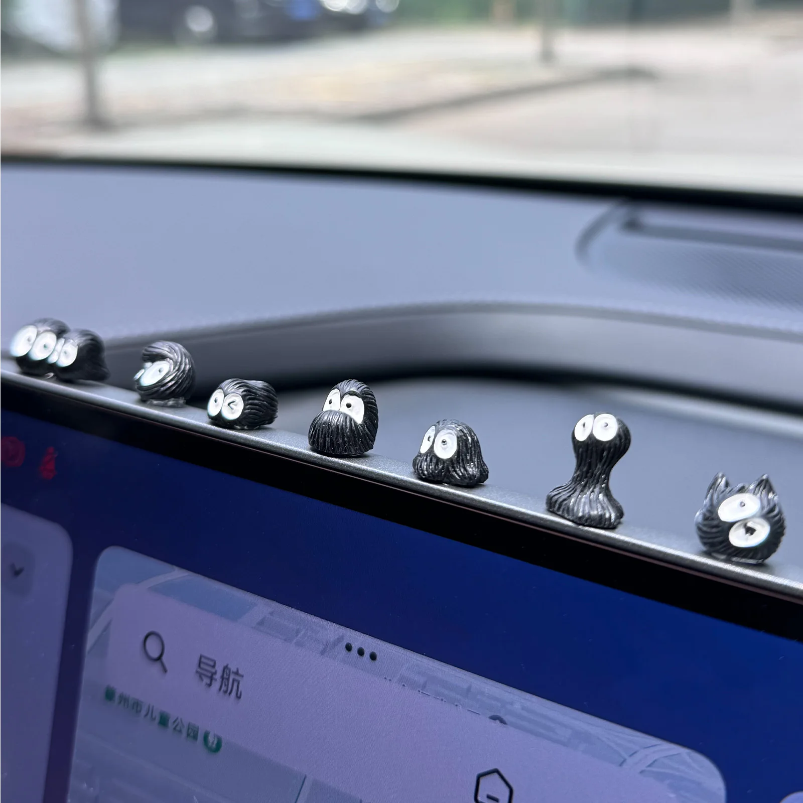 14pcs Cute Little Coal Ball Black Elf Car Interior Decoration Funny Auto Center Console Rearview Mirror Ornaments For Car Access - Image 5